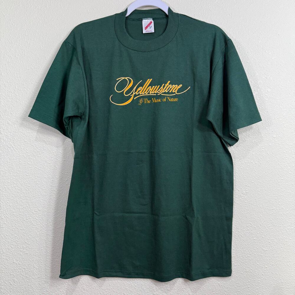 Vintage 80s 90s Green Yellowstone Park Music of Nature Single Stitch T-Shirt L